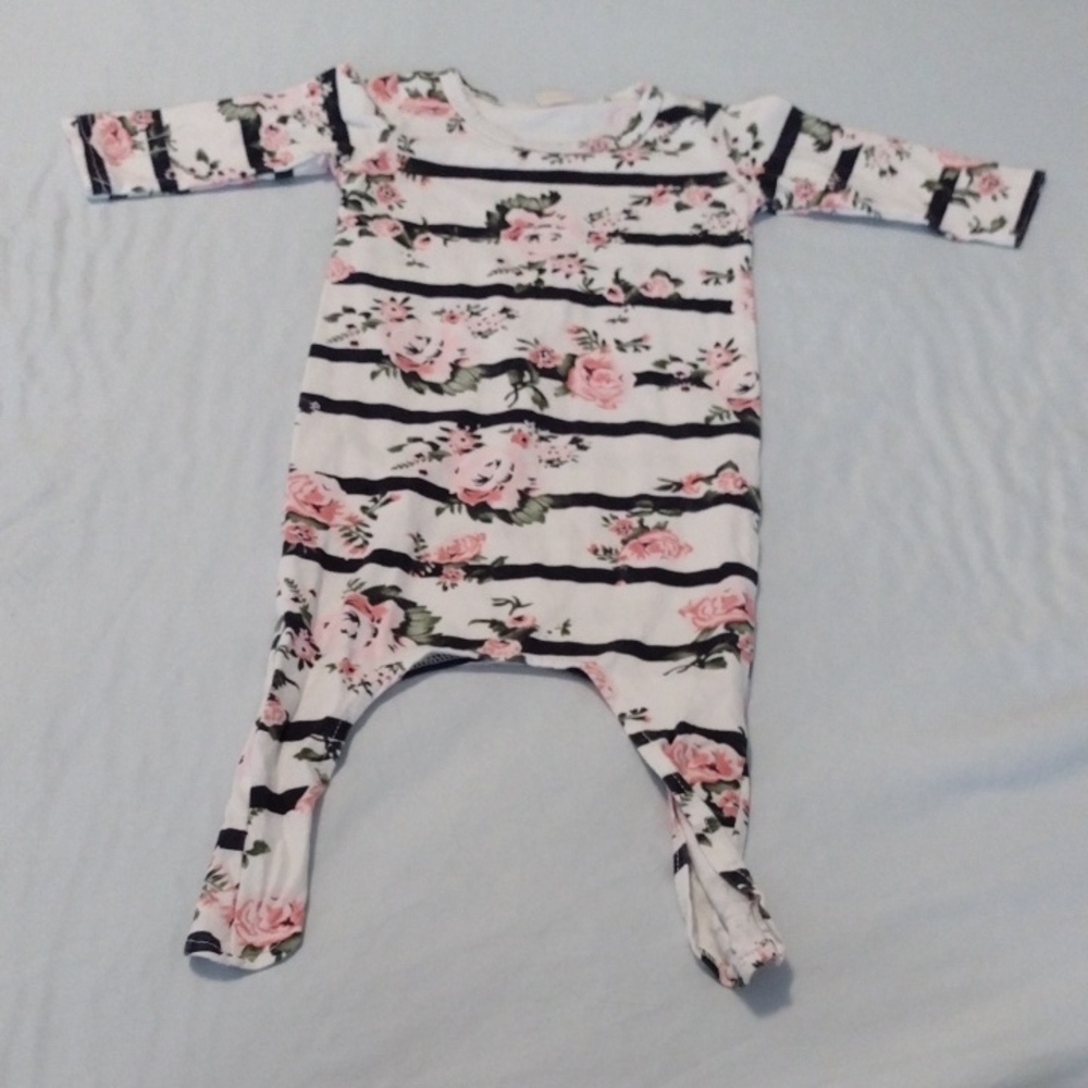 Floral Striped Kids One Piece